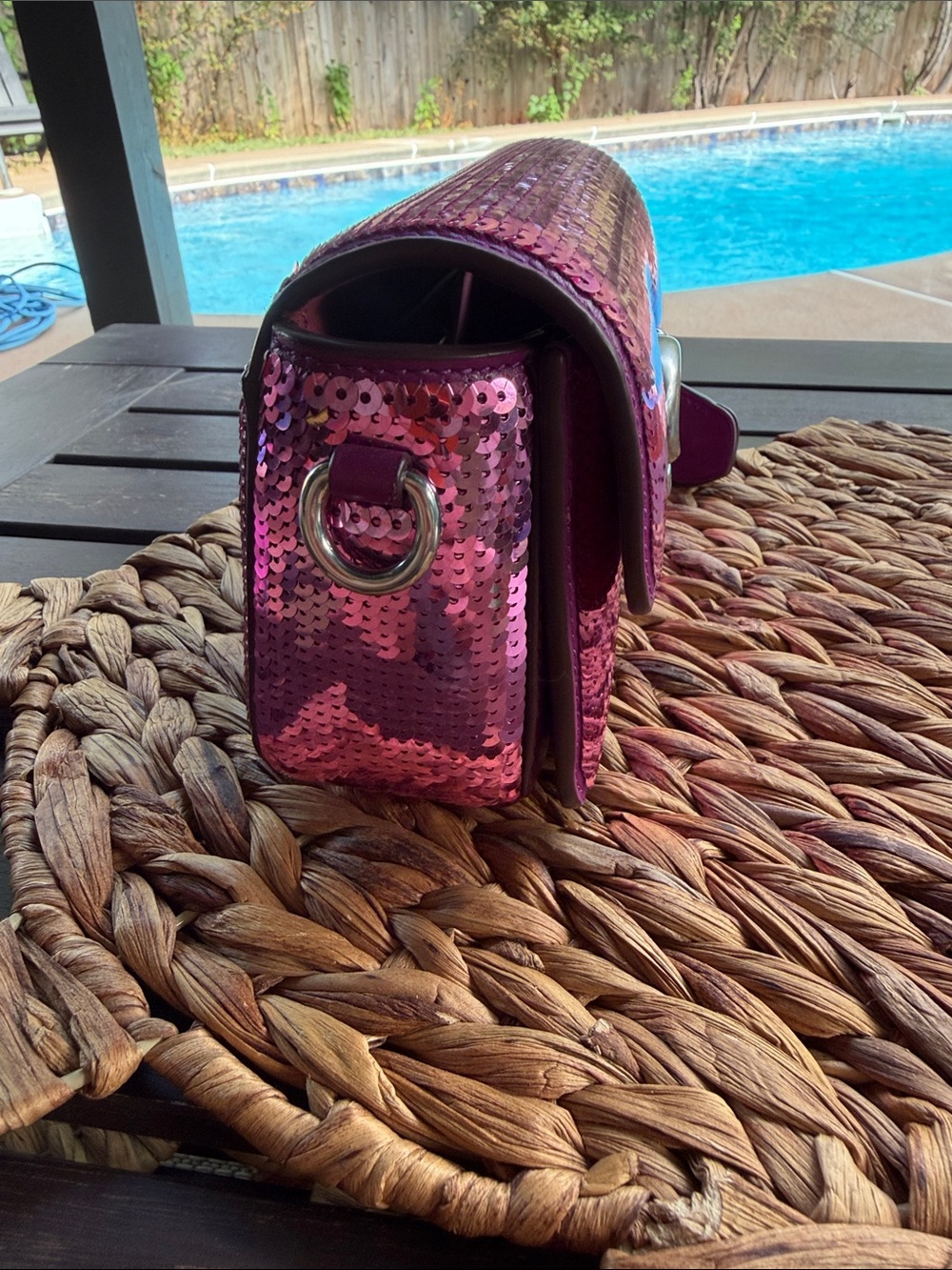 Coach Stuido Bag 20 with Sequins Dark Magenta NWOT - Picture 3 of 12